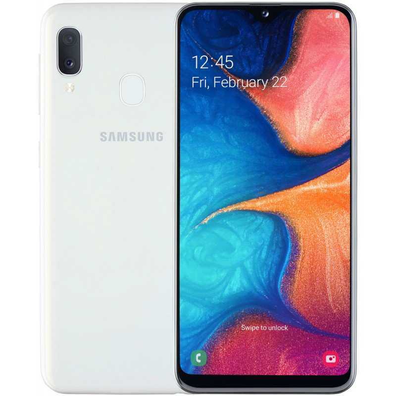 Galaxy A20E Dual Sim 32 Go Blanc reconditionné en France - Recycletek